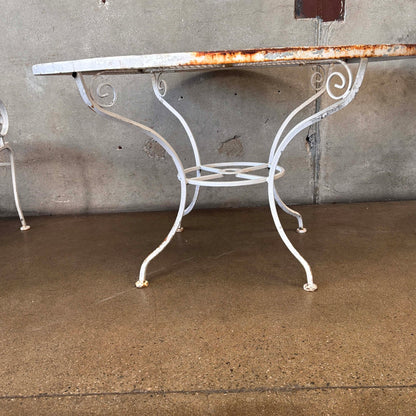 Mid Century Modern Steel Patio Table & Four Chairs
