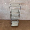 Vintage Five Tier Chrome & Glass Shelf - Industrial Design