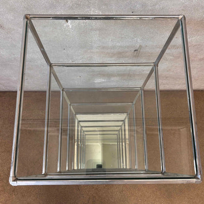 Vintage Five Tier Chrome & Glass Shelf - Industrial Design