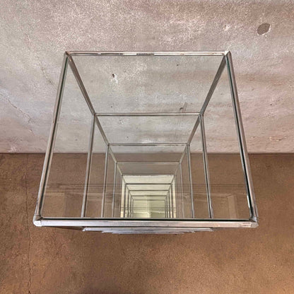 Vintage Five Tier Chrome & Glass Shelf - Industrial Design