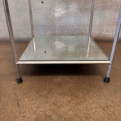 Vintage Five Tier Chrome & Glass Shelf - Industrial Design