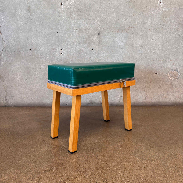True Colors Stool Wood w/ Green Vinyl & Zipper
