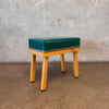 True Colors Stool Wood w/ Green Vinyl & Zipper