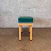 True Colors Stool Wood w/ Green Vinyl & Zipper