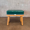 True Colors Stool Wood w/ Green Vinyl & Zipper