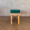 True Colors Stool Wood w/ Green Vinyl & Zipper
