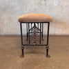 Antique Cast Iron Bench - Upholstered Top
