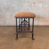 Antique Cast Iron Bench - Upholstered Top