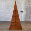 Vintage Handmade Solid Walnut Triangle Chest of Drawers