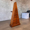 Vintage Handmade Solid Walnut Triangle Chest of Drawers