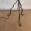Wrought Iron Spanish Revival Floor Lamp w/ Leather Shade
