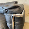 Black Leather Le Corbusier Style LC2 Two Seater Sofa
