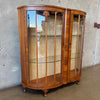 Early 20th Century Art Deco Tiger Oak Curio Cabinet w/ Light
