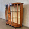 Early 20th Century Art Deco Tiger Oak Curio Cabinet w/ Light