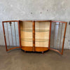 Early 20th Century Art Deco Tiger Oak Curio Cabinet w/ Light