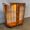 Early 20th Century Art Deco Tiger Oak Curio Cabinet w/ Light
