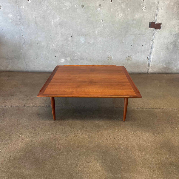 Mid Century Square Walnut Coffee Table
