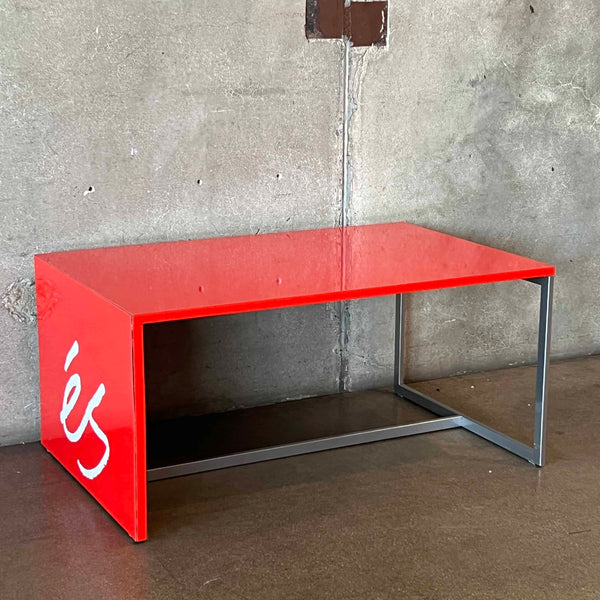 Red Coffee Table/Side Table wth éS Skatboarding Logo Steel Frame