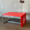 Red Coffee Table/Side Table wth éS Skatboarding Logo Steel Frame
