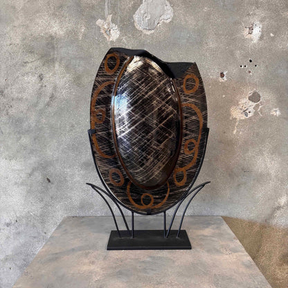 Table Art Glass Vase by Evan Designs California Modern - Signed "Evans"