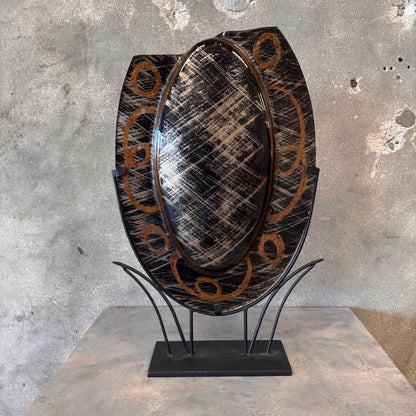 Table Art Glass Vase by Evan Designs California Modern - Signed "Evans"