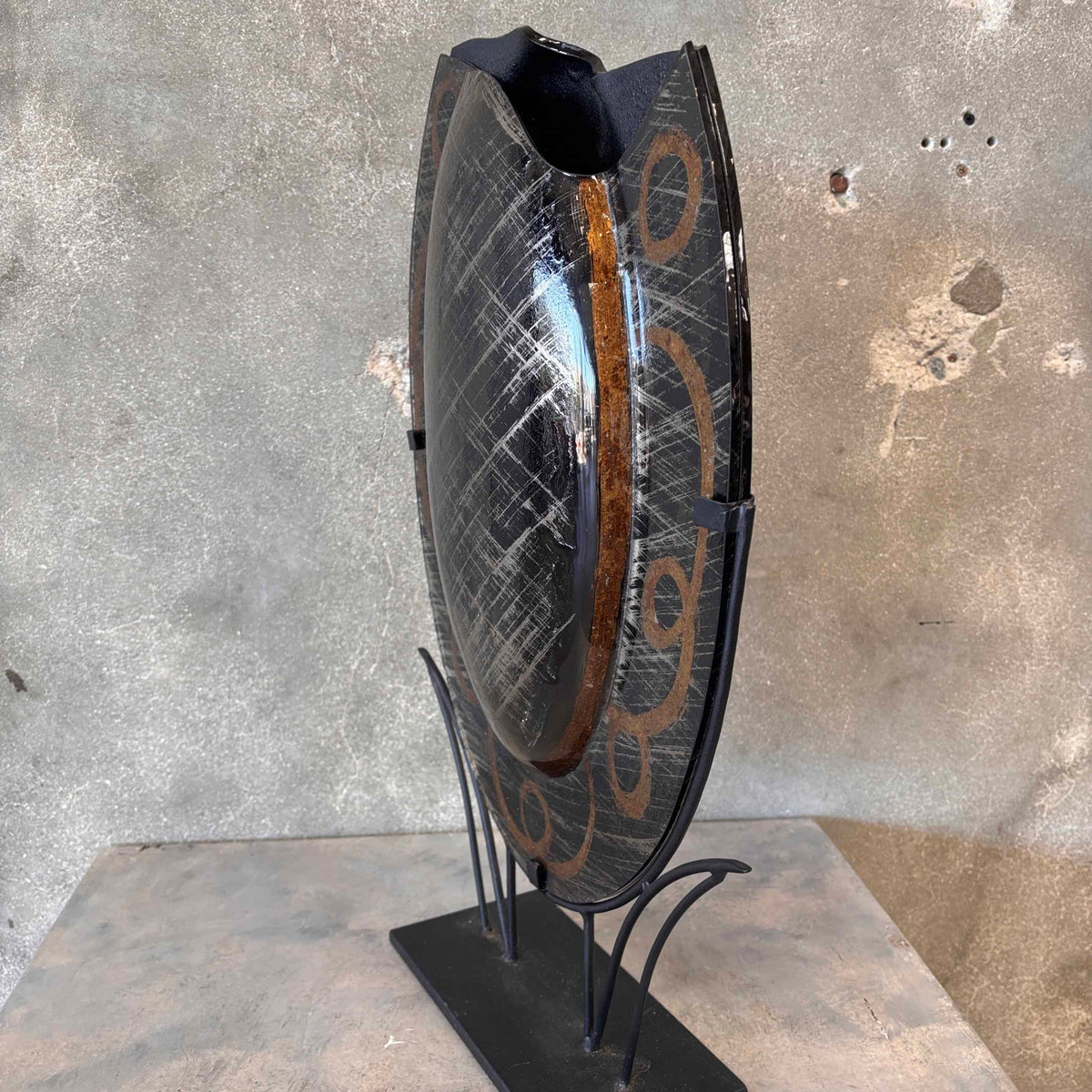 Table Art Glass Vase by Evan Designs California Modern - Signed "Evans"