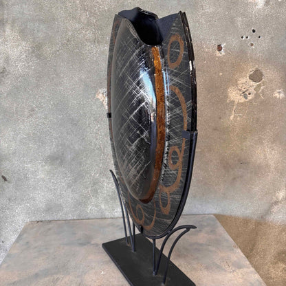 Table Art Glass Vase by Evan Designs California Modern - Signed "Evans"