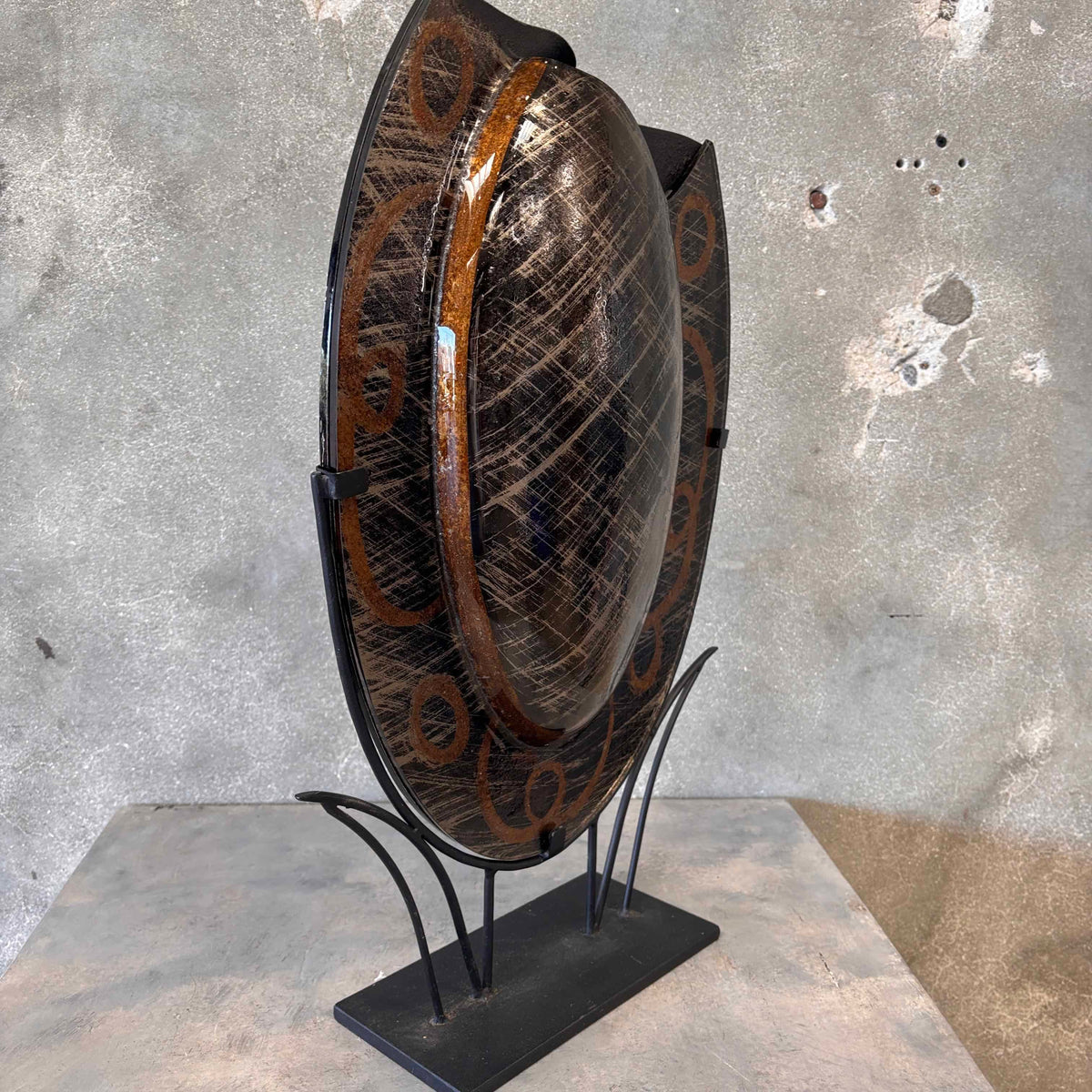 Table Art Glass Vase by Evan Designs California Modern - Signed "Evans"