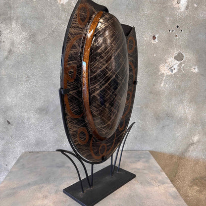 Table Art Glass Vase by Evan Designs California Modern - Signed "Evans"