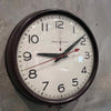 Vintage General Electric (GE) 120 Volt Telechron School Clock - Dark Brown