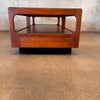 Mid Century Smokey Glass & Walnut Coffee Table by John Keal for Brown Saltman
