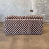 Set of 1980's Sofas in Checked Fabric & Ottoman