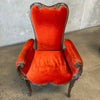 Pair Antique Chairs Brunt Orange Velvet