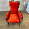 Pair Antique Chairs Brunt Orange Velvet