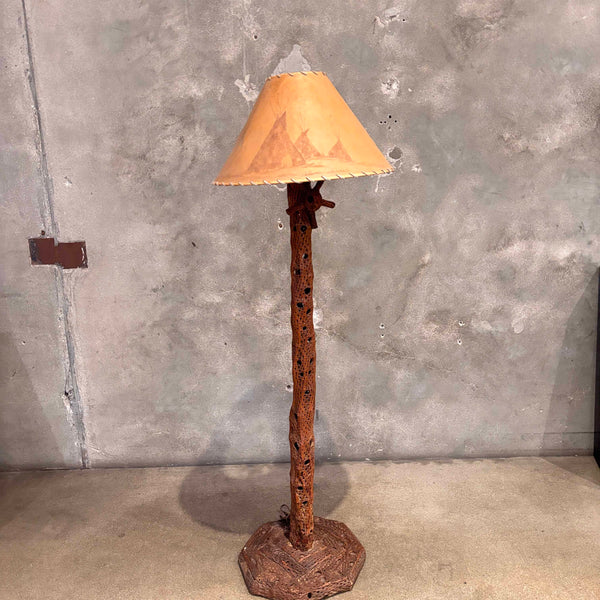 Vintage Cholla Cactus Wood Floor Lamp/Teepee