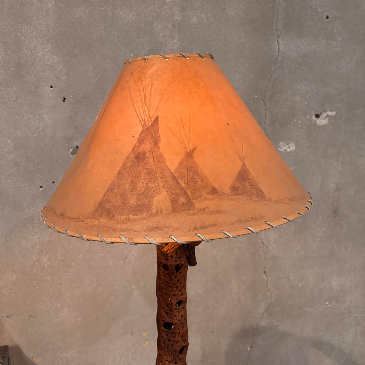 Vintage Cholla Cactus Wood Floor Lamp/Teepee