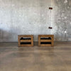 Pair of Modernist Solid Oak Side Tables