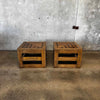 Pair of Modernist Solid Oak Side Tables