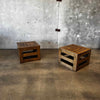 Pair of Modernist Solid Oak Side Tables