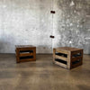Pair of Modernist Solid Oak Side Tables