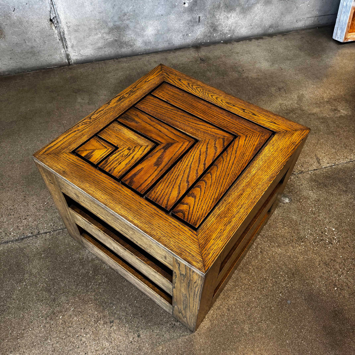 Pair of Modernist Solid Oak Side Tables