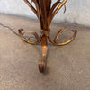 Hollywood Regency Floral Tole Floor Lamp w/ Glass Table - Vintage 1940s