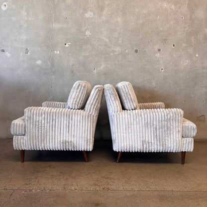 Pair of Vintage 1960s Rowe Furniture Club Chairs w/ New Fabric & Foam