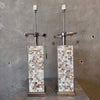 Pair of Abalone Shell Mosaic Table Lamps