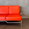 Vintage Art Deco Streamline Vinyl and Chrome Sofa