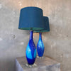 Set of (2) Hand Blown Art Glass Euro Lamps