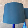 Set of (2) Hand Blown Art Glass Euro Lamps