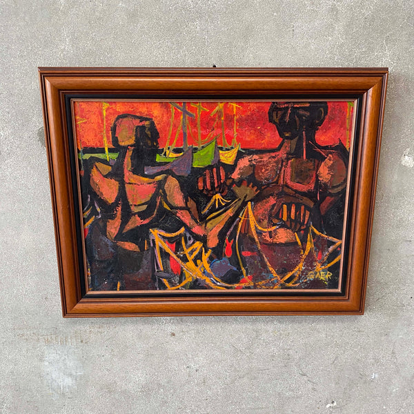 Mid Century Oil Painting By Gaer 1960's