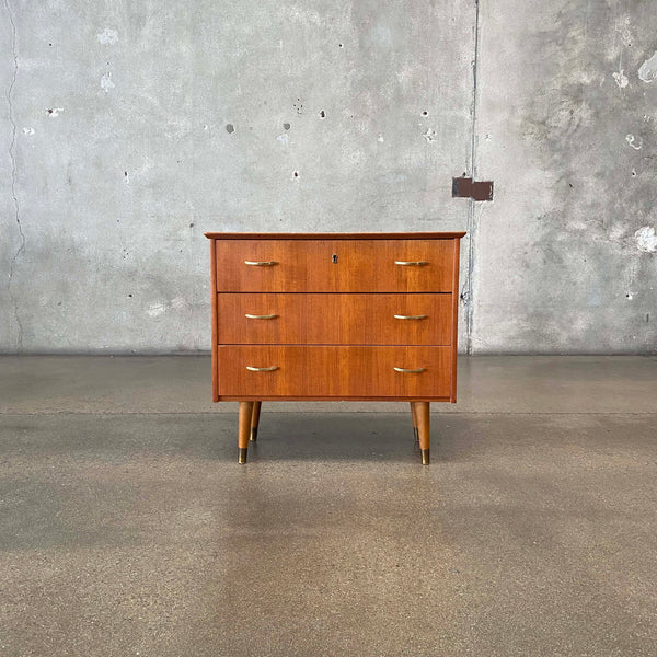 Mid Century Chest Of Drawers. Teak 1960's With Key