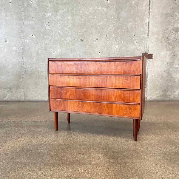 Danish Mid Century Modern Four Drawer Lowboy Dresser